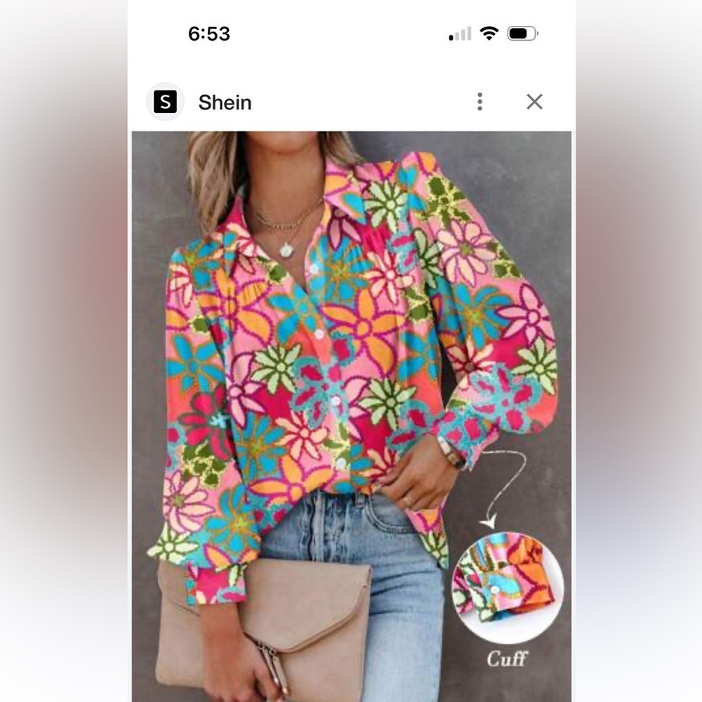 Shein Women's Floral Multicolor Blouse